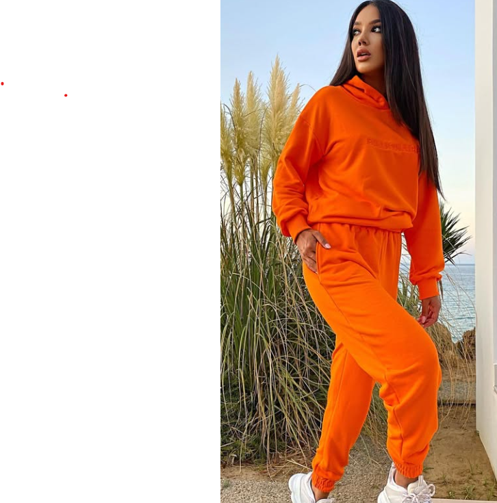 Compleu damă sport-casual portocaliu aprins