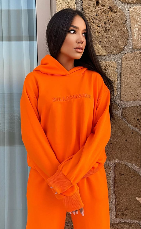 Compleu damă sport-casual portocaliu aprins