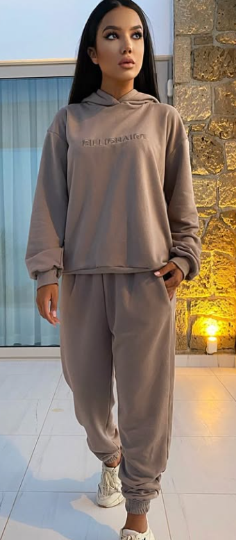 Compleu damă sport-casual maro cappuccino