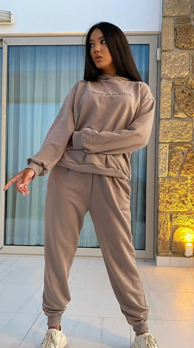 Compleu damă sport-casual maro cappuccino