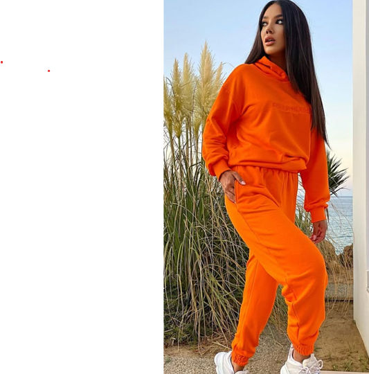Compleu damă sport-casual portocaliu aprins