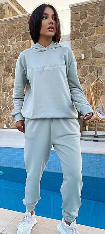 Compleu damă sport-casual gri deschis